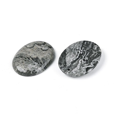 Natural Map Stone Pendants G-N361-04C-1