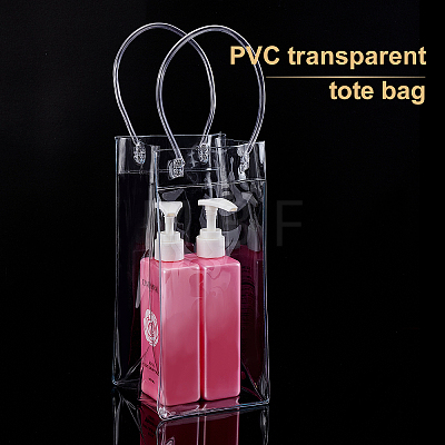 Valentine's Day Transparent PVC Plastic Bag with Handle ABAG-BC0001-20-1