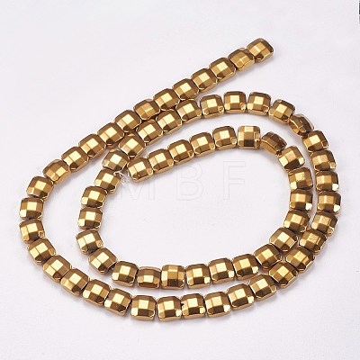 Electroplated Non-magnetic Synthetic Hematite Beads Strands G-P367-C02-1