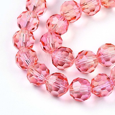 Baking Paint Transparent Glass Beads Strands DGLA-A035-T10mm-A01-1