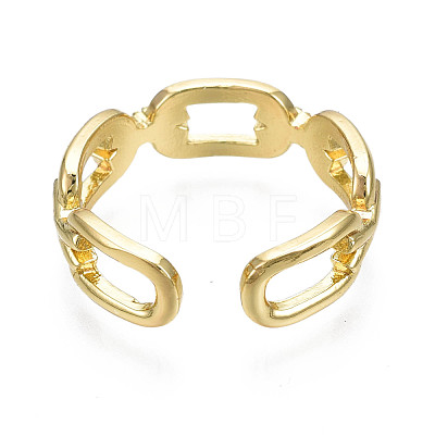 Chain Shape Clear Cubic Zirconia Cuff Ring RJEW-N035-055-NF-1