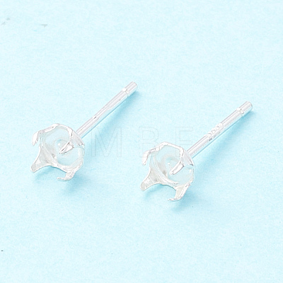925 Sterling Silver Post Stud Earring Settings STER-P047-06A-S-1