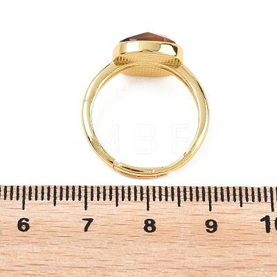 Natural Gemstone Finger Rings with Brass Findings G-H353-04G-1
