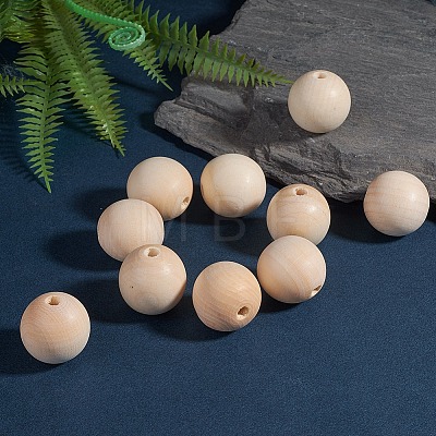 Unfinished Wood Beads WOOD-S651-30mm-LF-1