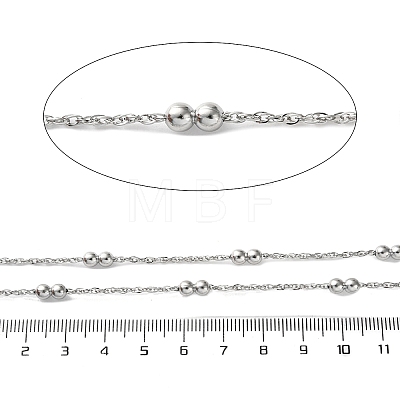 304 Stainless Steel Cable Chains with Beads CHS-F020-08P-1