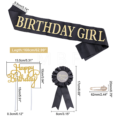 Birthday Crown Shoulder Strap Sets AJEW-WH0162-94-1
