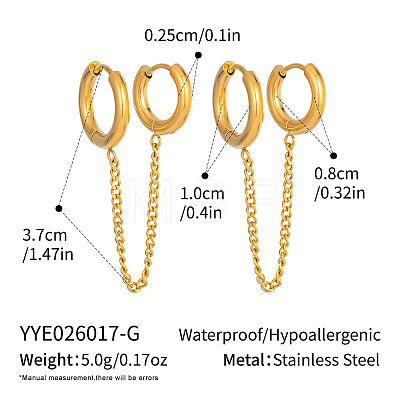 304 Stainless Steel Double Hoop Earrings for Women XJ9052-1-1