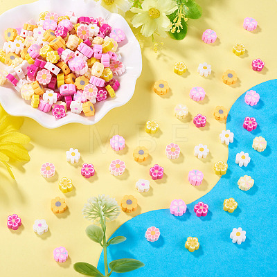 200Pcs 5 Colors Handmade Polymer Clay Bead CLAY-TA0002-14-1