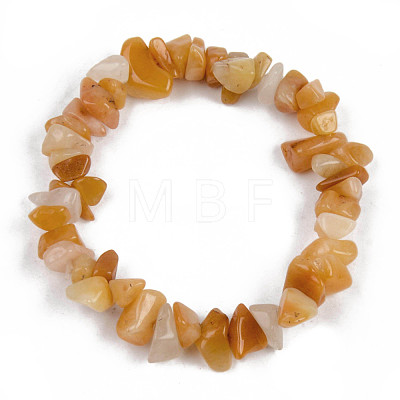 Unisex Chip Natural Topaz Jade Beaded Stretch Bracelets BJEW-S143-30-1