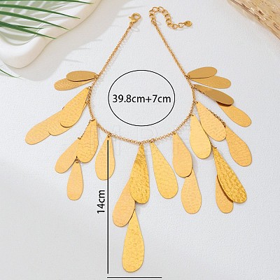 Exaggerated Alloy Teardrop Pendant Bib Necklaces for Women WG3386A-01-1