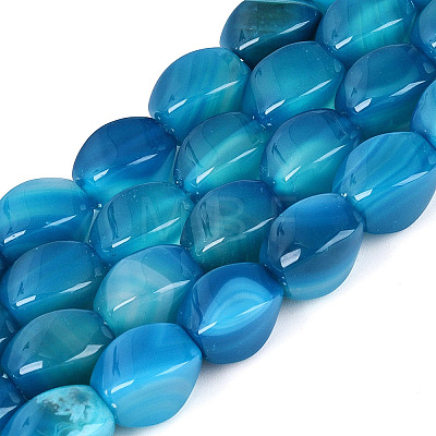 Dyed & Heated Natural Agate Beads Strands G-N359-14A-03-1
