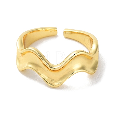Brass Open Cuff Rings for Women RJEW-E292-27G-1