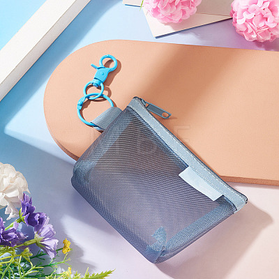 Nylon Mesh Zipper Wallets HJEW-TAC0186-1