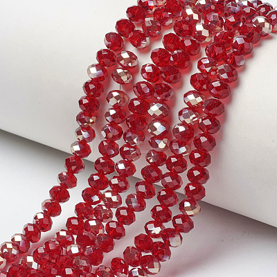 Electroplate Glass Beads Strands EGLA-A034-T1mm-K07-1