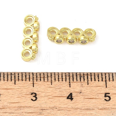 Rack Plating Brass Pave Clear Cubic Zirconia Spacer Bars KK-B088-11C-G-1