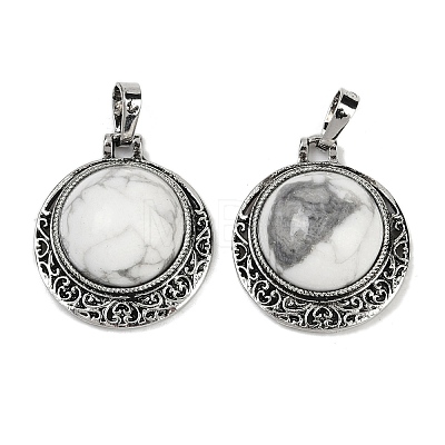 Natural & Synthetic Mixed Gemstone Half Round Pendants PALLOY-R159-01AS-1