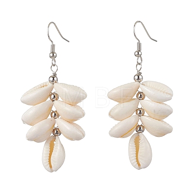 304 Stainless Steel Shell Shape Dangle Earrings EJEW-JE06381-02-1