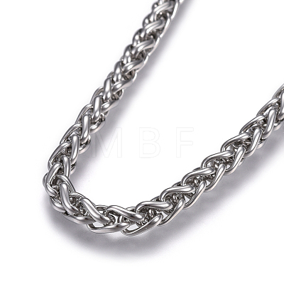 304 Stainless Steel Wheat Chain Necklaces NJEW-F242-14P-E-1