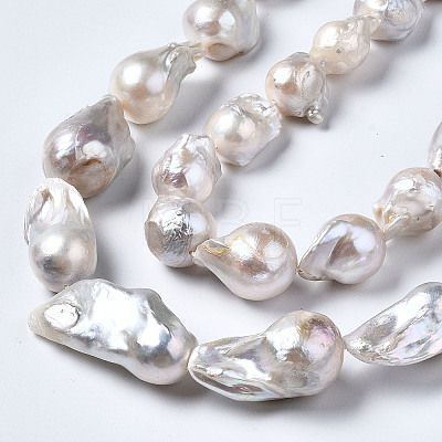 Natural Baroque Pearl Keshi Pearl Beads Strands A22R9011-01-1