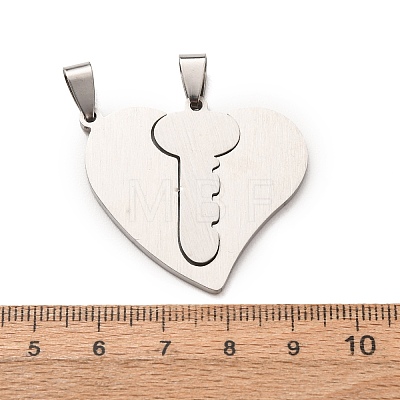 Valentine's Day 201 Stainless Steel Split Pendants STAS-F368-09P-1