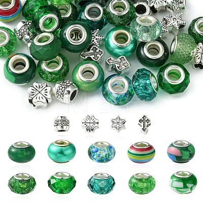 DIY Tibetan Style Alloy & Resin European Beads Making Finding Kits DIY-FS0006-78A-1