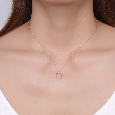 925 Sterling Silver Circle Pendant with Mozambique Diamond Fashion Women's Necklaces HI8884-1