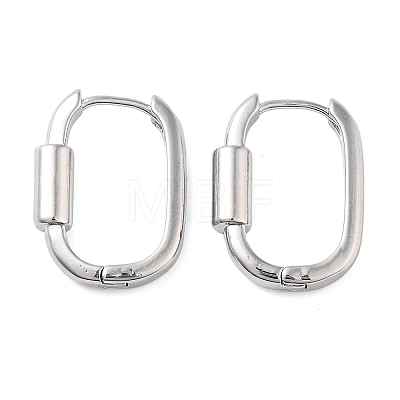 Brass Oval Hoop Earrings for Women EJEW-F347-02P-01-1