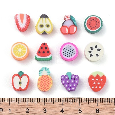240Pcs 12 Kinds of Fruit Handmade Polymer Clay Beads CLAY-ZZ0001-001A-1
