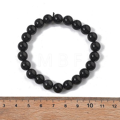 Natural Obsidian Stretch Beaded Bracelets G-A185-01A-1