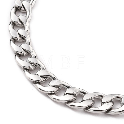 Women' s Fashionable 304 Stainless Steel Cuban Link Chain Bracelets X-BJEW-JB05657-01-1