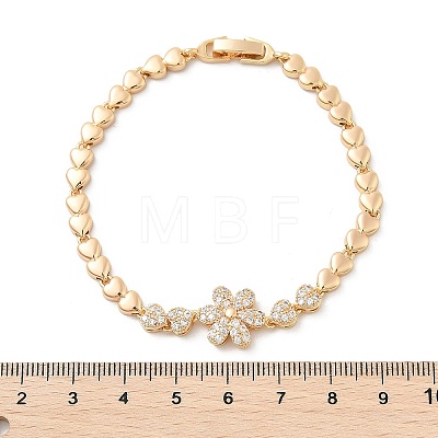 Brass Micro Pave Cubic Zirconia Chain Bracelets KK-R217-48G-1