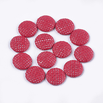 Handmade Straw Woven Cabochons WOVE-S119-04A-01-1