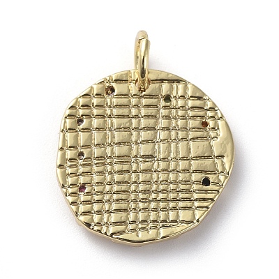 Brass Micro Pave Cubic Zirconia Pendants ZIRC-G157-03I-01G-1