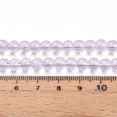 Baking Paint Transparent Glass Beads Strands DGLA-N006-6mm-05-1