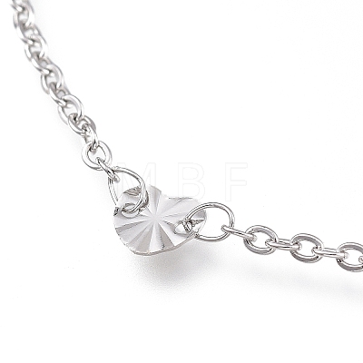 304 Stainless Steel Cable Chain Anklets AJEW-M026-14P-1