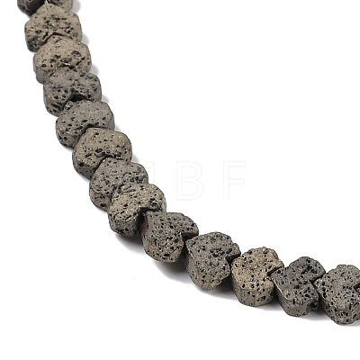 Electroplated Natural Lava Rock Beads Strands G-Q1009-G01-02D-1