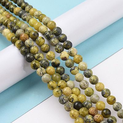 Natural Yellow Turquoise(Jasper) Beads Strands GSR10mmC007-1