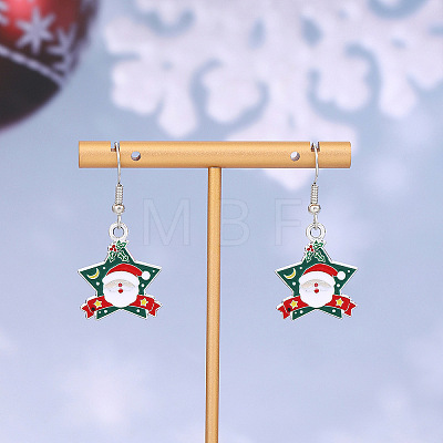 Christmas Theme Alloy Enamel Dangle Earrings FS-WGBB05F-17-1