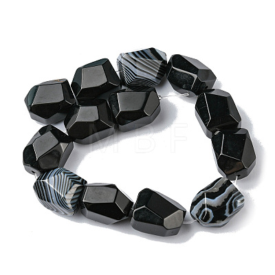 Natural Black Agate Beads Strands G-F743-04C-1