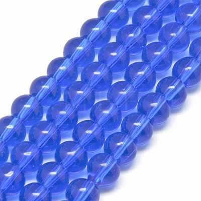 4mm Royal Blue Round Glass Crystal Beads Strands Spacer Beads X-GR4mm22Y-1