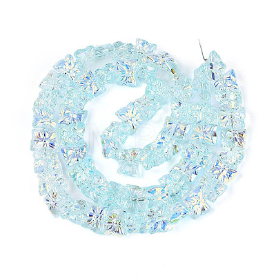 Baking Paint Electroplate Transparent Glass Beads Strands EGLA-N020-05F-1