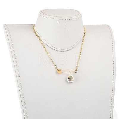 Natural Pearl Pendant Necklaces NJEW-JN03018-01-1