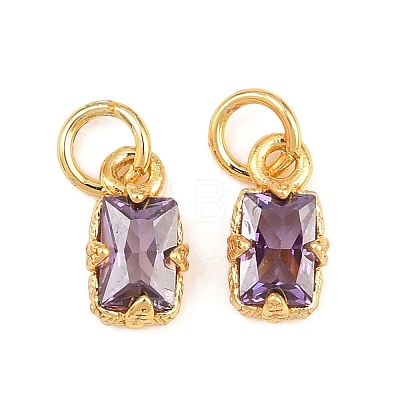 Brass Pave Cubic Zirconia Charms KK-K340-50G-07-1