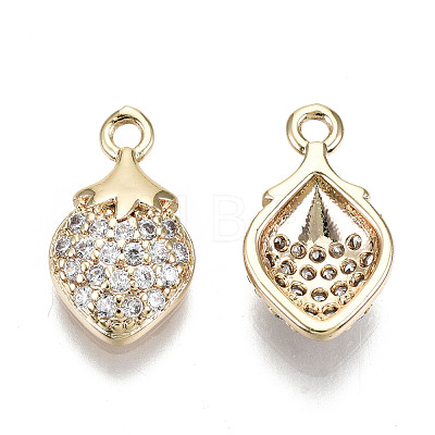 Brass Micro Pave Clear Cubic Zirconia Charms RJEW-T063-49G-NF-1