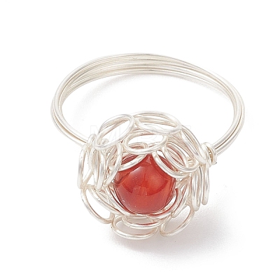 4Pcs 4 Styles Gemstone Finger Rings RJEW-TA00235-02-1