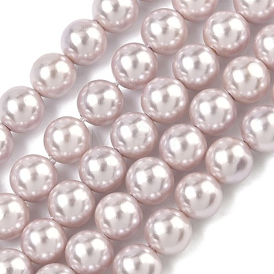Electroplated Shell Pearl Beads Strands BSHE-G041-6mm-06-1