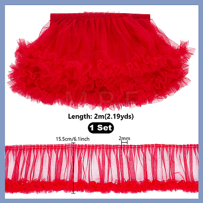 2 Yards Polyester Ruffled Trimming DIY-PH0038-24A-1