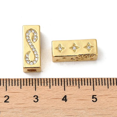 Rack Plating Brass Micro Pave Cubic Zirconia Beads KK-K377-14G-1