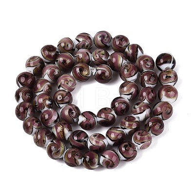 Gold Sand Handmade Lampwork Beads Strands LAMP-N037-08F-1