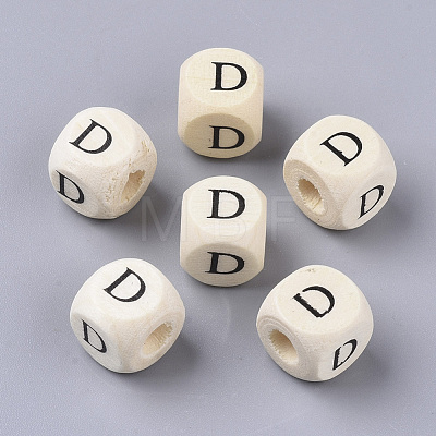 Printed Natural Wood Beads WOOD-T026-001D-1